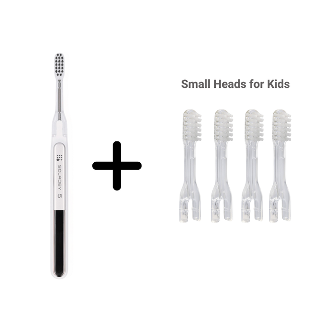 Kids Toothbrush + 4 Replacement Heads | No Toothpaste Needed | SOLADEY