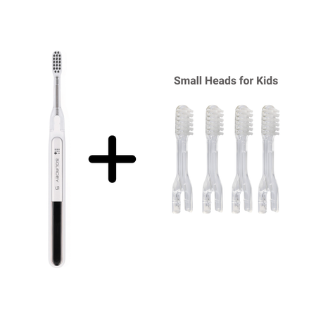 Kids Toothbrush + 4 Replacement Heads | No Toothpaste Needed | SOLADEY