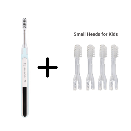 Kids Toothbrush + 4 Replacement Heads | No Toothpaste Needed | SOLADEY
